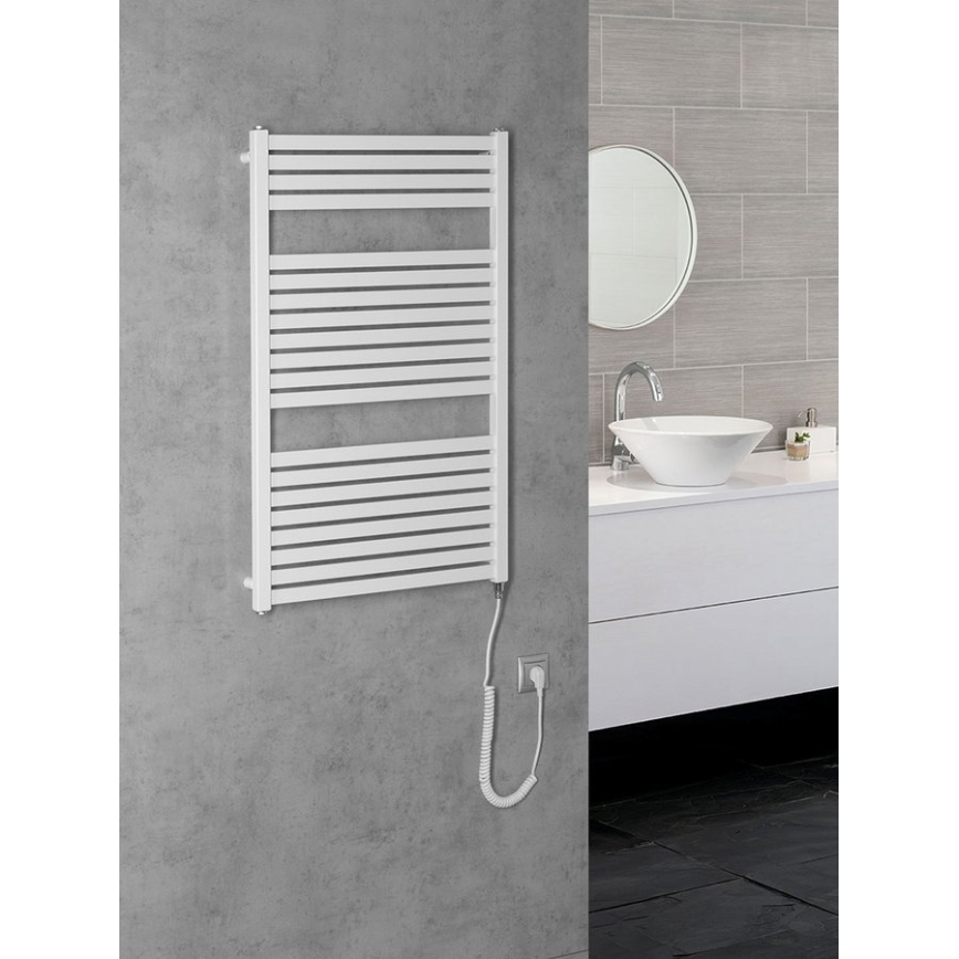 Aqualine - Kopalniški električni radiator TONDI-E 400W/230V 97 cm bela ravna