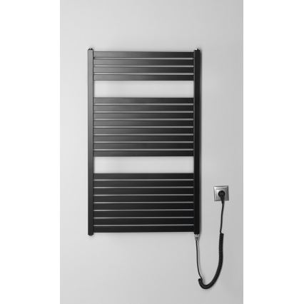 Aqualine - Kopalniški električni radiator TONDI-E 400W/230V 97 cm mat črna ravna