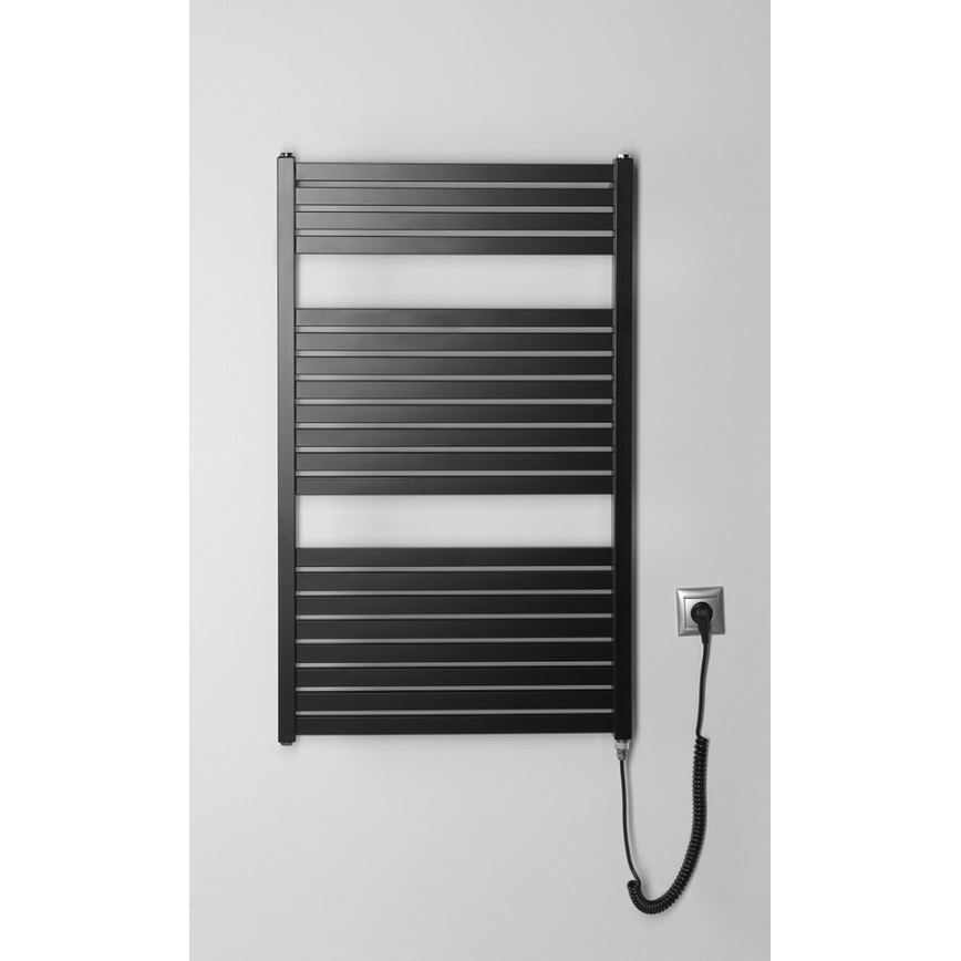 Aqualine - Kopalniški električni radiator TONDI-E 400W/230V 97 cm mat črna ravna
