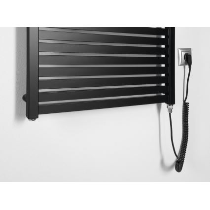 Aqualine - Kopalniški električni radiator TONDI-E 400W/230V 97 cm mat črna ravna