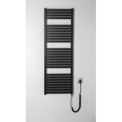 Aqualine - Kopalniški električni radiator TONDI-E 500W/230V 133 cm mat črna ravna