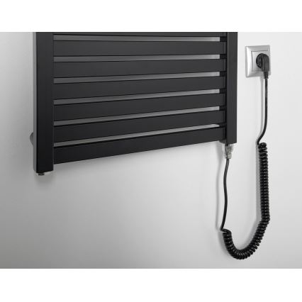 Aqualine - Kopalniški električni radiator TONDI-E 500W/230V 133 cm mat črna ravna