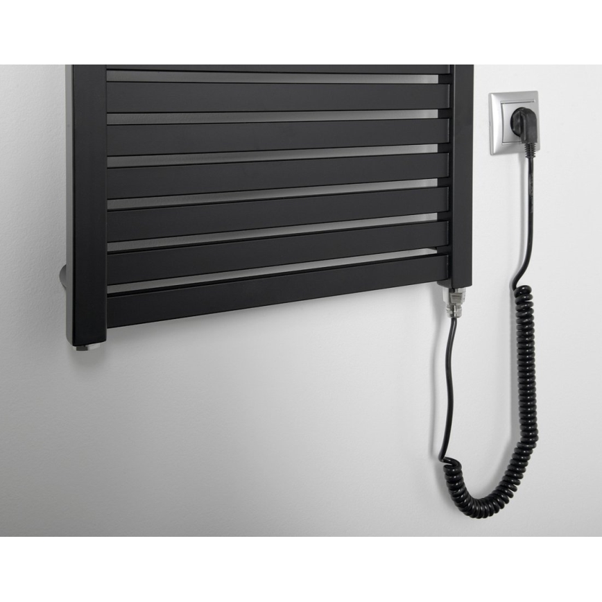 Aqualine - Kopalniški električni radiator TONDI-E 500W/230V 133 cm mat črna ravna