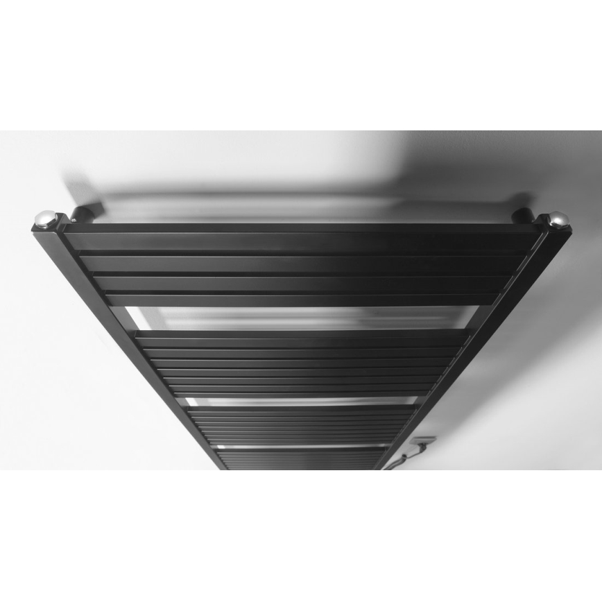 Aqualine - Kopalniški električni radiator TONDI-E 600W 133x60 cm v matni črni barvi