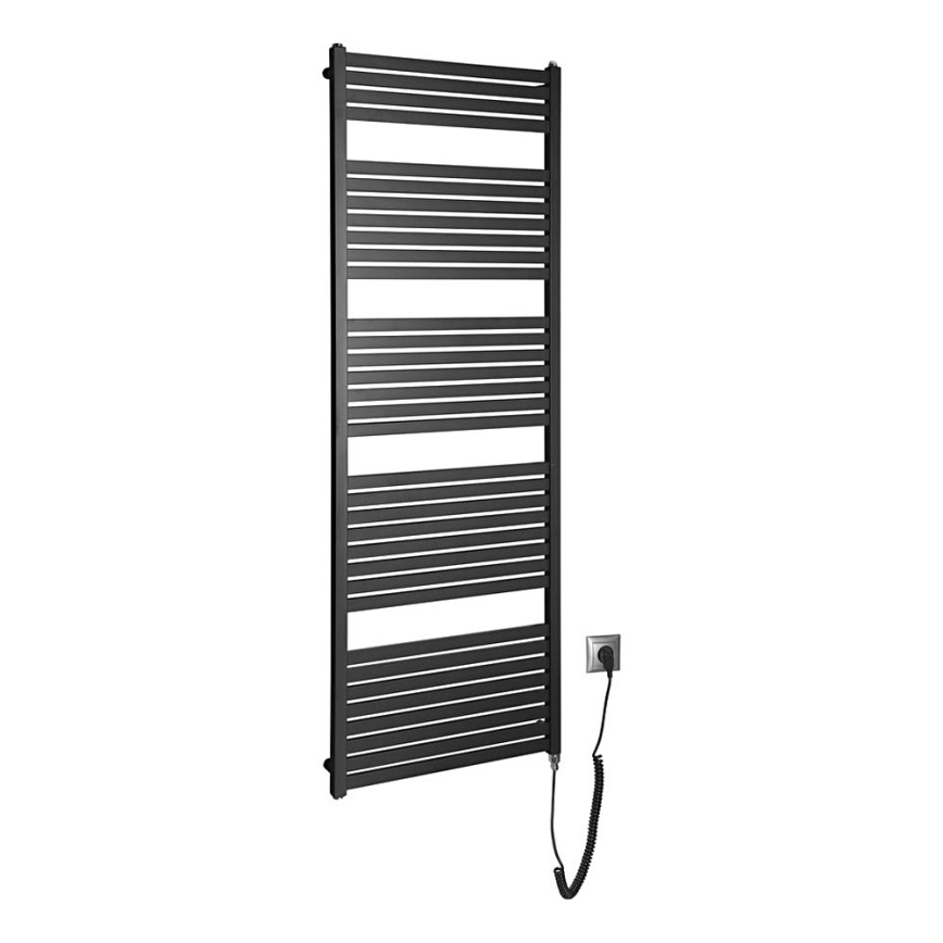 Aqualine - Kopalniški električni radiator TONDI-E 800W/230V 169 cm mat črna ravna