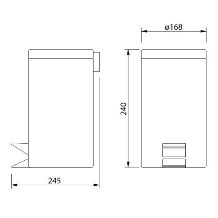 Aqualine - Koš za smeti SIMPLE LINE 3 l polished nerjaveče jeklo