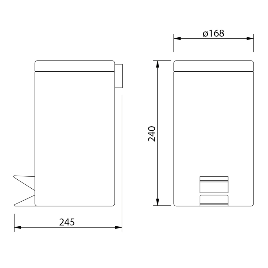 Aqualine - Koš za smeti SIMPLE LINE 3 l polished nerjaveče jeklo