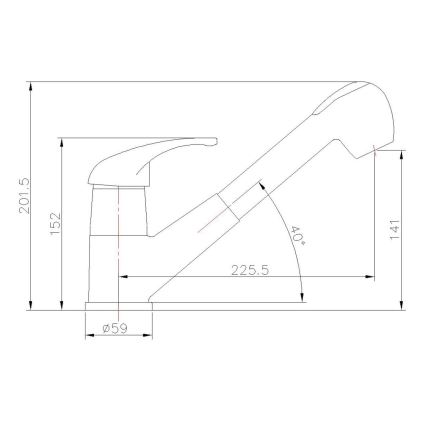 Aqualine - Kuhinjska armatura KASIOPEA 20 cm sijajni krom