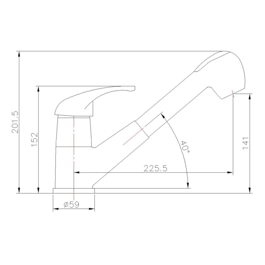 Aqualine - Kuhinjska armatura KASIOPEA 20 cm sijajni krom
