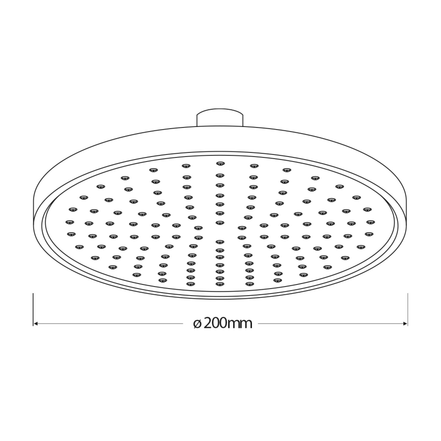 Aqualine - Nadglavni tuš pr. 20 cm mat črna