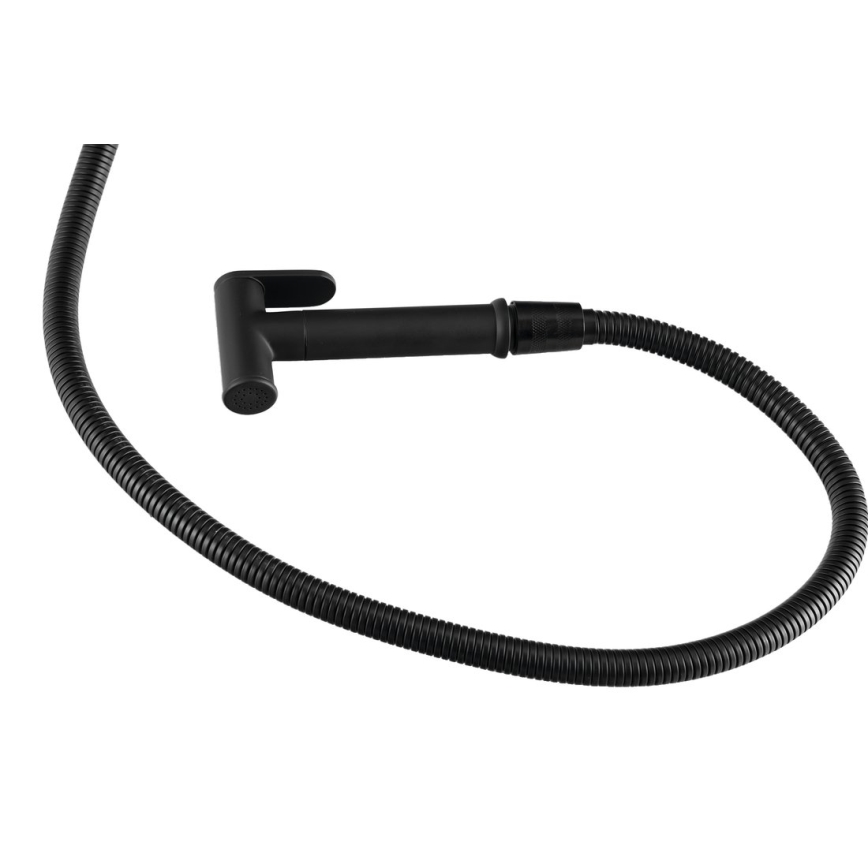 Aqualine - Pipa za bide s prho za podometno montažo mat črna