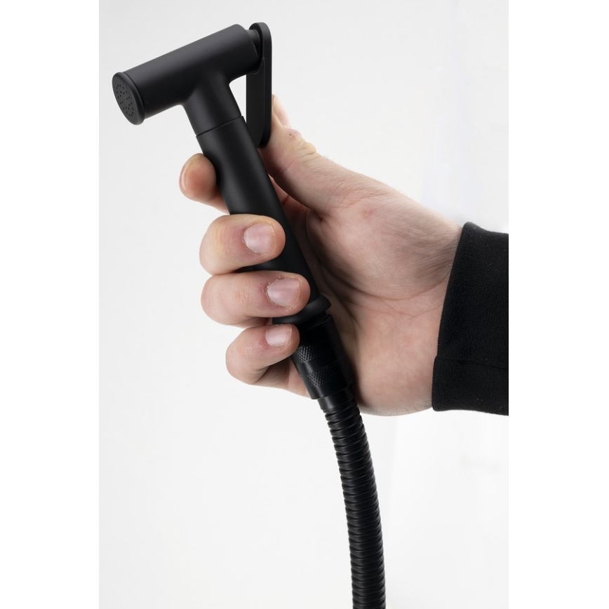 Aqualine - Pipa za bide s prho za podometno montažo mat črna