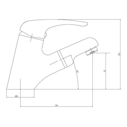Aqualine - Pipa za umivalnik KASIOPEA 14,2 cm, sijajni krom