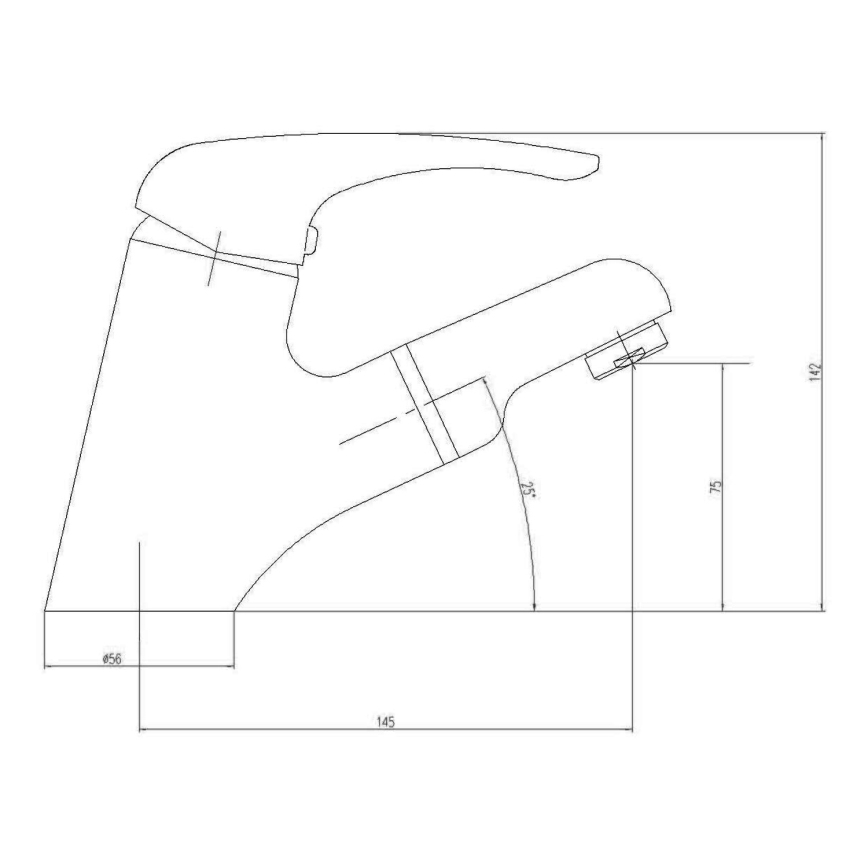 Aqualine - Pipa za umivalnik KASIOPEA 14,2 cm, sijajni krom