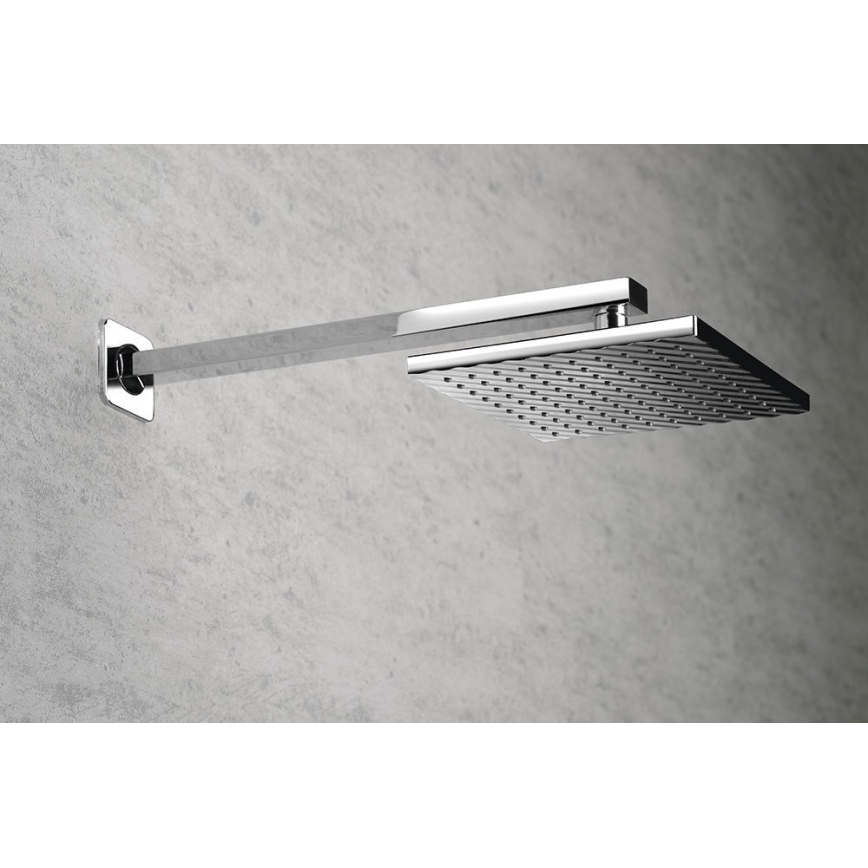 Aqualine - Roka za prho kvadraten 40,4 cm sijajni krom
