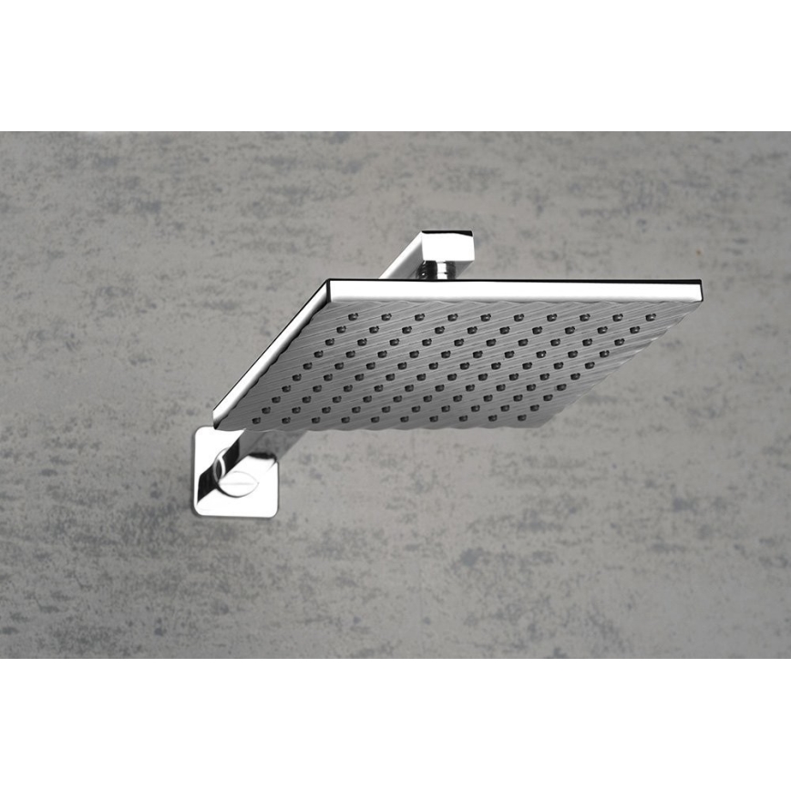 Aqualine - Roka za prho kvadraten 40,4 cm sijajni krom