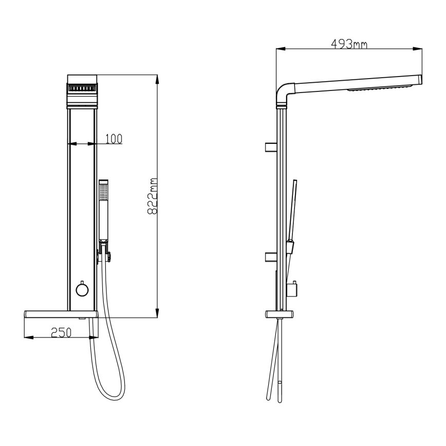 Aqualine - Set za tuširanje ROME sijajni krom