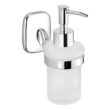 Aqualine - Stenski dozirnik za milo RUMBA 160 mm mlečna steklo/sijajni krom