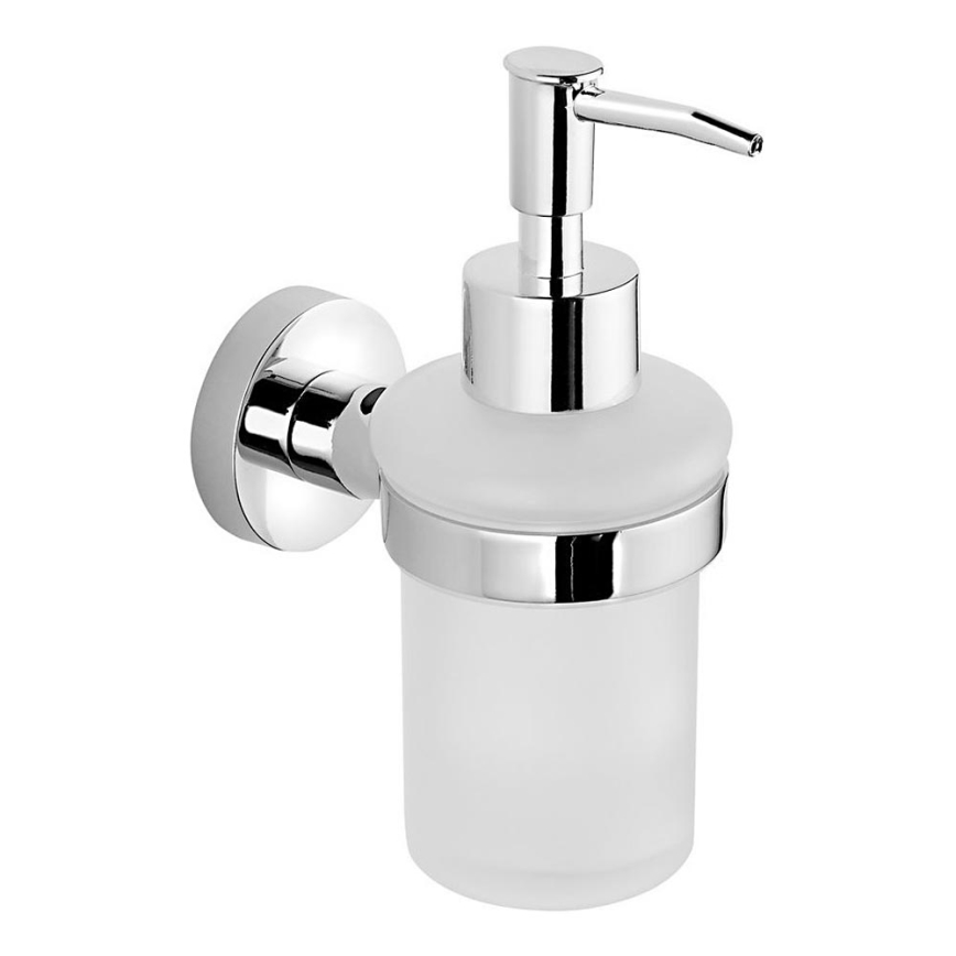 Aqualine - Stenski dozirnik za milo SAMBA 150 mm mlečna steklo/sijajni krom