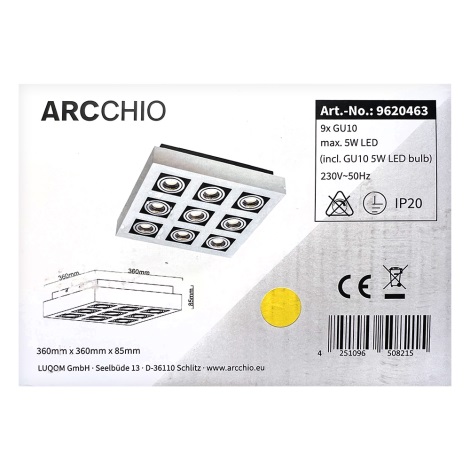 Arcchio - LED Reflektor VINCE 9xGU10/230V