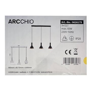 Arcchio - Lestenec na vrvici COSMINA 3xE27/60W/230V