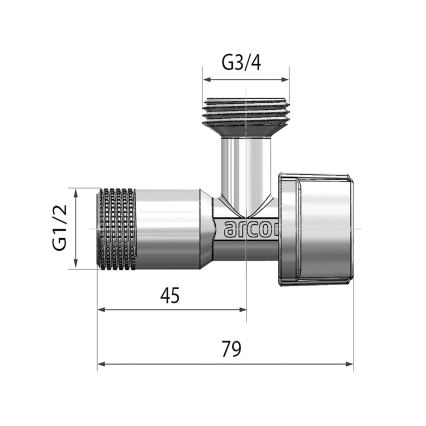 Arco - Ventil za pralni stroj, sijajni krom