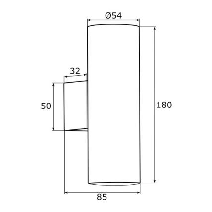 Argon 0909 - Stenska svetilka MITOS 2xGU10/5W/230V črna