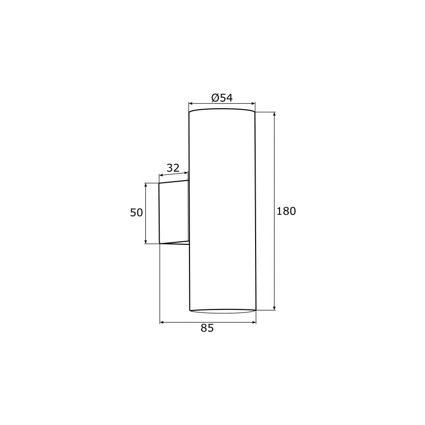 Argon 0909 - Stenska svetilka MITOS 2xGU10/5W/230V črna