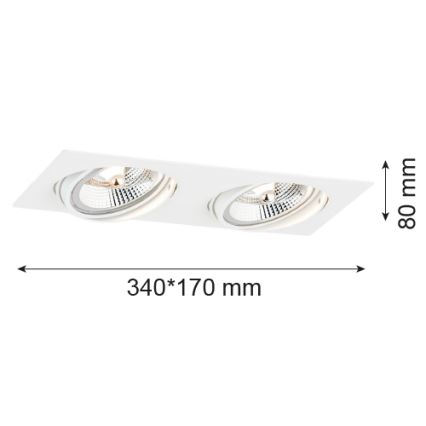Argon 1046 - Vgradna svetilka OLIMP 2xGU10-AR111/12W/230V bela