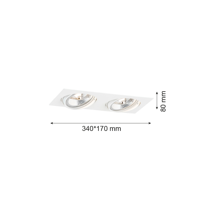 Argon 1046 - Vgradna svetilka OLIMP 2xGU10-AR111/12W/230V bela