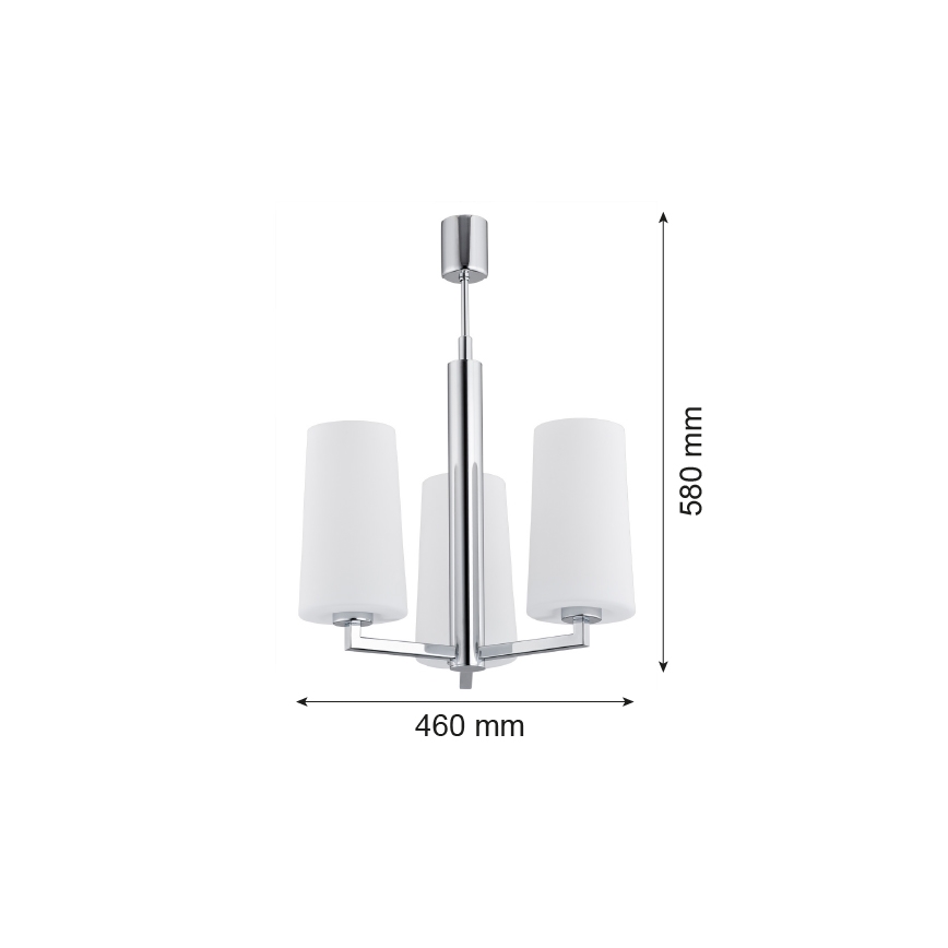 Argon 1224 - Lestenec na drogu CAMELOT 3xE27/15W/230V krom