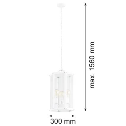 Argon 1251 - Lestenec na verigi BODRUM 3xE27/15W/230V bela