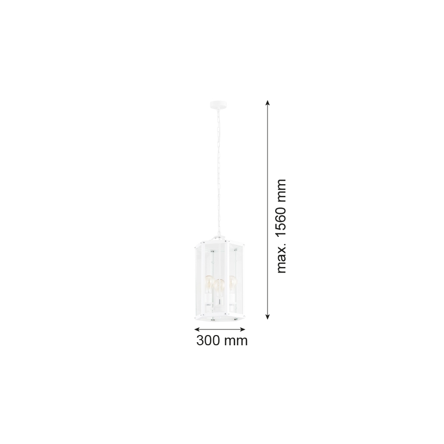 Argon 1251 - Lestenec na verigi BODRUM 3xE27/15W/230V bela