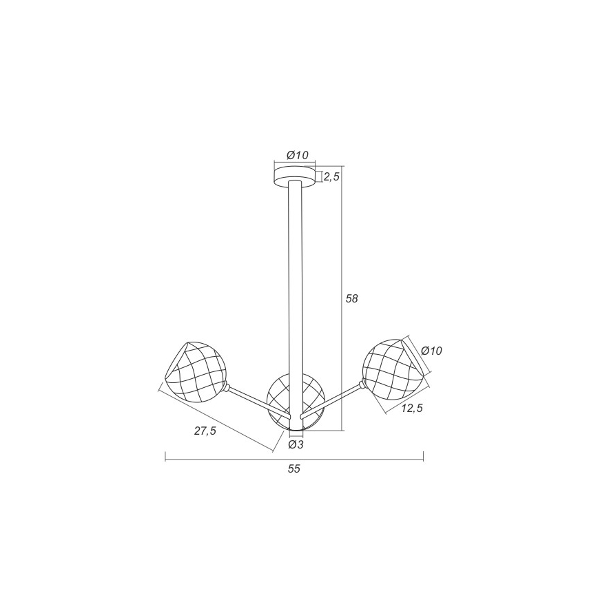 Argon 1358 - LED Lestenec na drogu BELLUNO 3xLED/5W/230V