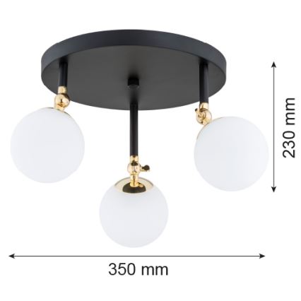 Argon 1436 - Kopalniški stropni lestenec LATINA 3xE14/40W/230V IP44