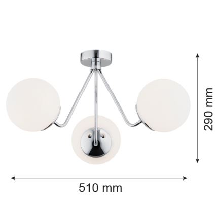 Argon 1477 - Lestenec TOMAR 3xE27/15W/230V krom