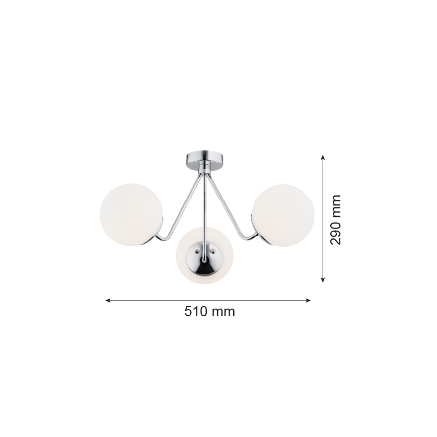 Argon 1477 - Lestenec TOMAR 3xE27/15W/230V krom