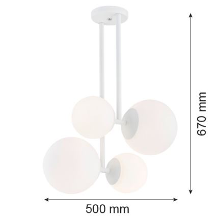 Argon 1644 - Lestenec na drogu ASPEN 4xE27/15W/230V bel