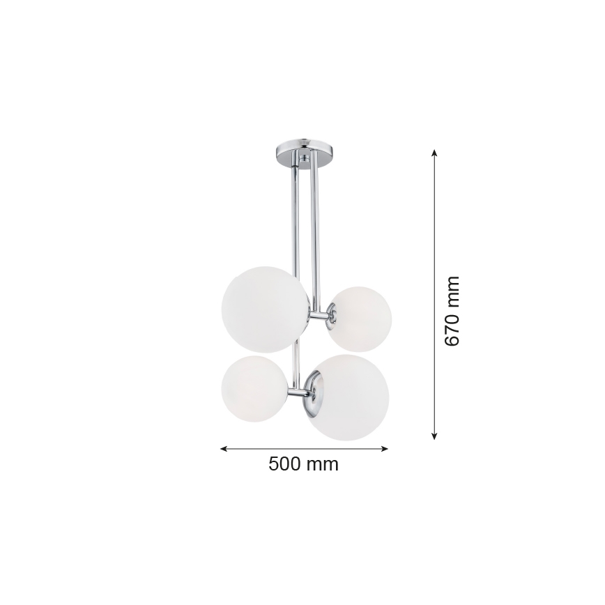 Argon 1646 - Lestenec na drogu ASPEN 4xE27/15W/230V krom