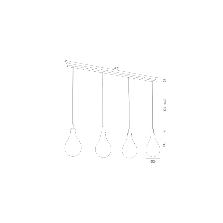 Argon 1740 - Lestenec na vrvici OAKLAND 4xG9/6W/230V