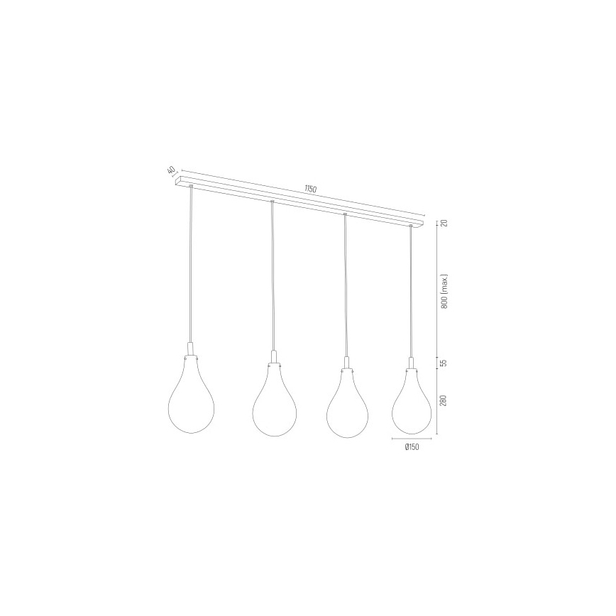 Argon 1741 - Lestenec na vrvici OAKLAND 4xG9/6W/230V