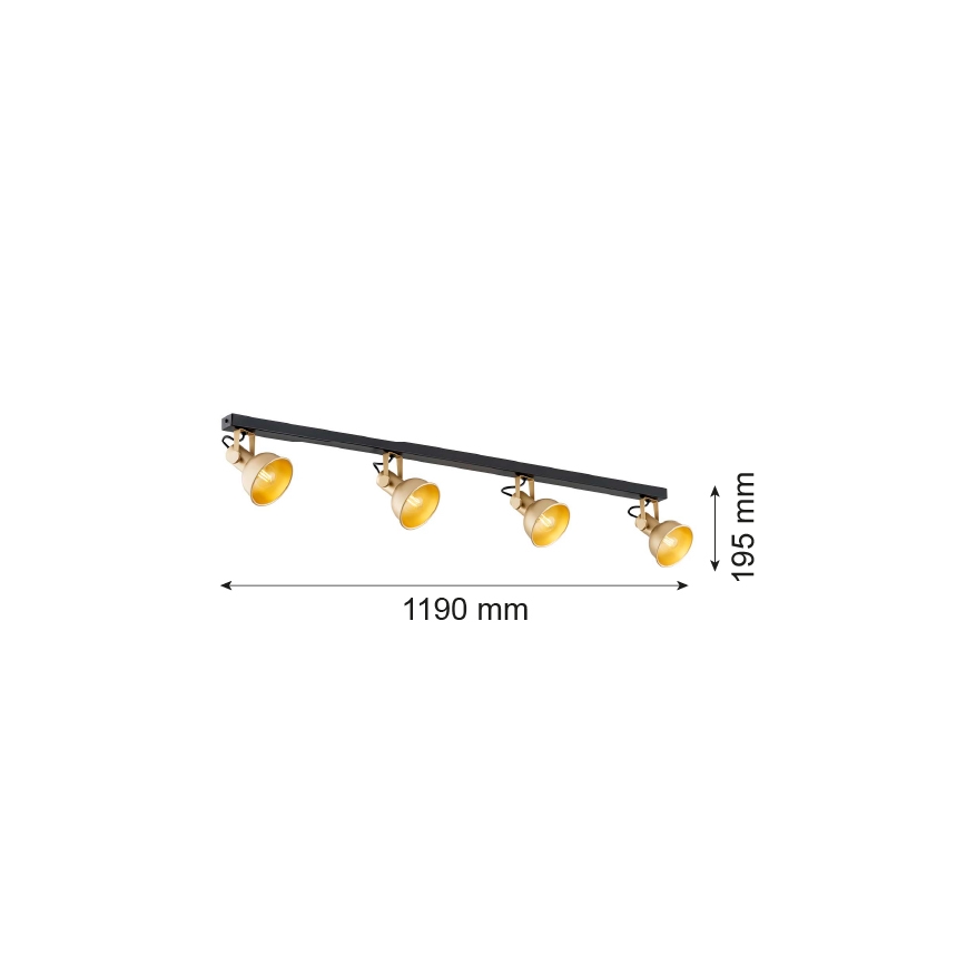Argon 1801 - Reflektor LENORA 4xE14/7W/230V zlata/črna