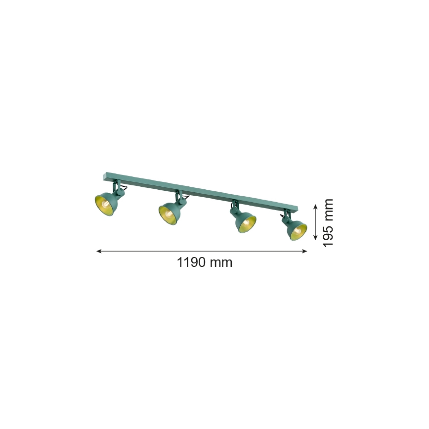 Argon 1819 - Reflektor LENORA 4xE14/7W/230V zelena