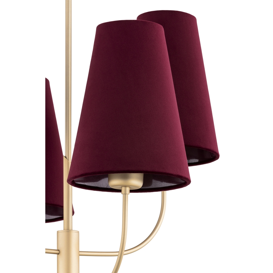 Argon 1827 - Lestenec na drogu SAFIANO 4xE27/15W/230V bordo