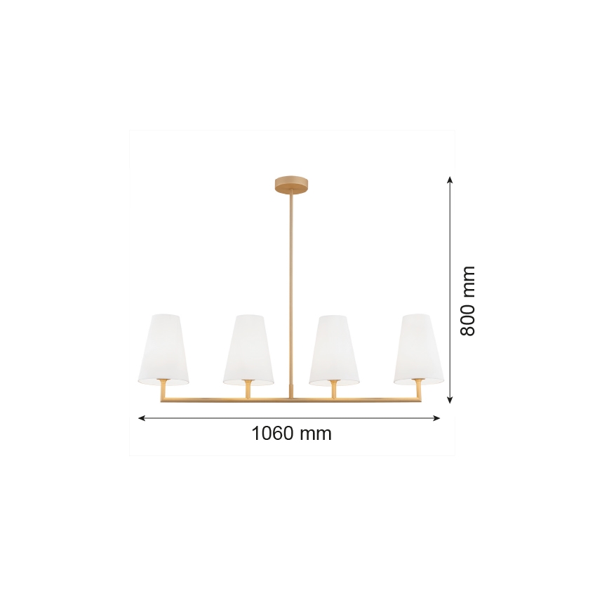 Argon 1828 - Lestenec na drogu SAFIANO 4xE27/15W/230V zlata