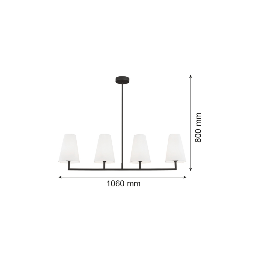 Argon 1831 - Lestenec na drogu SAFIANO 4xE27/15W/230V črna