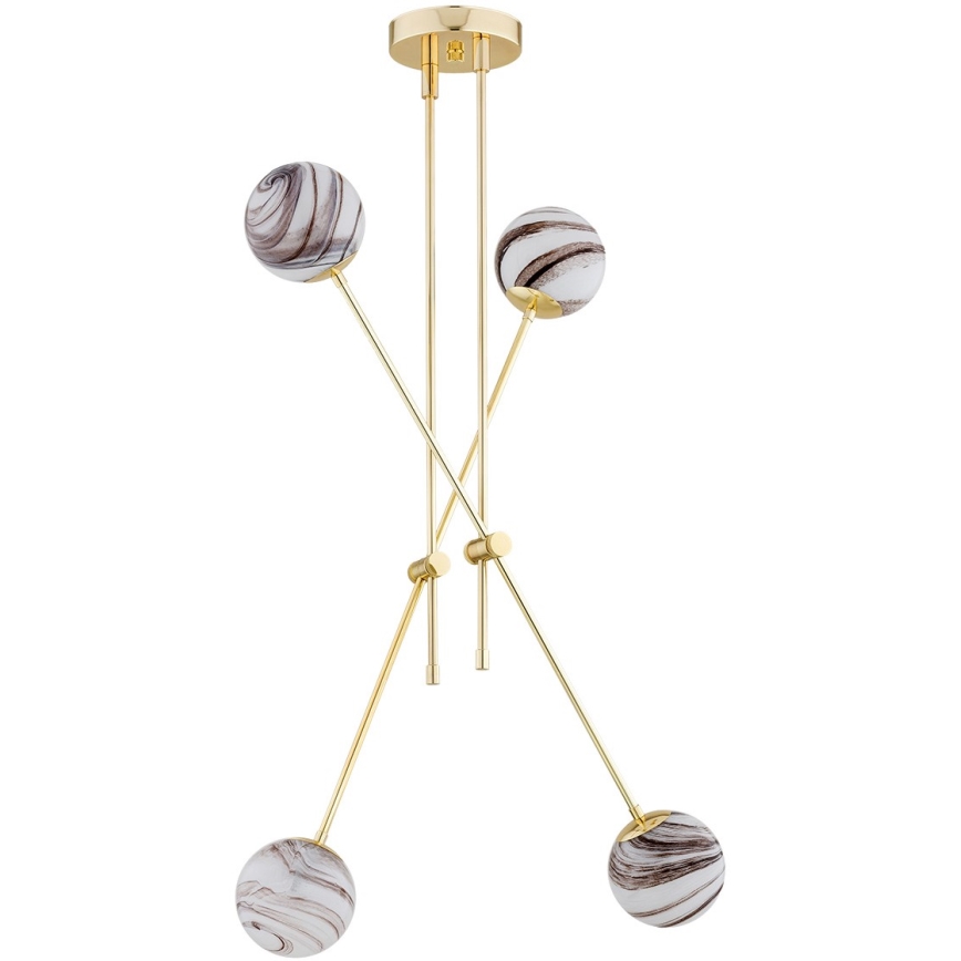 Argon 1840 - Lestenec na drogu ABSOS 4xE14/7W/230V alabaster zlata