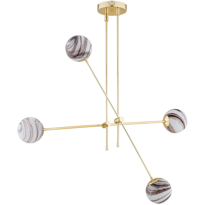 Argon 1840 - Lestenec na drogu ABSOS 4xE14/7W/230V alabaster zlata