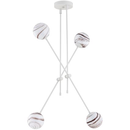 Argon 1841 - Lestenec na drogu ABSOS 4xE14/7W/230V alabaster bela