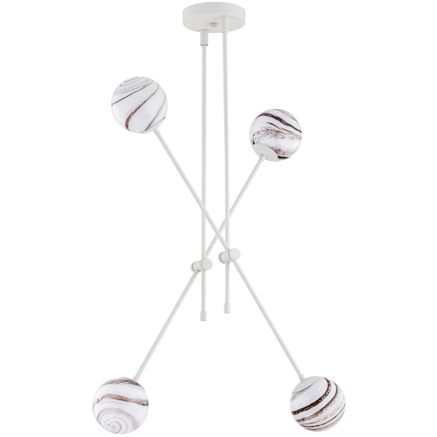 Argon 1841 - Lestenec na drogu ABSOS 4xE14/7W/230V alabaster bela